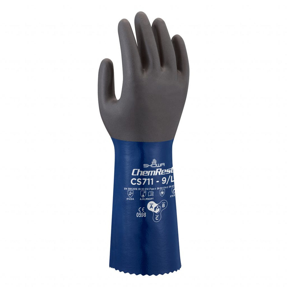 Showa 711 Blauw/zwart, mt 8-M