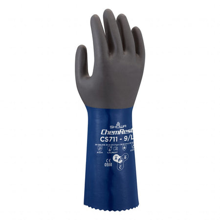 Showa 711 Blauw/zwart, mt 11-XXL