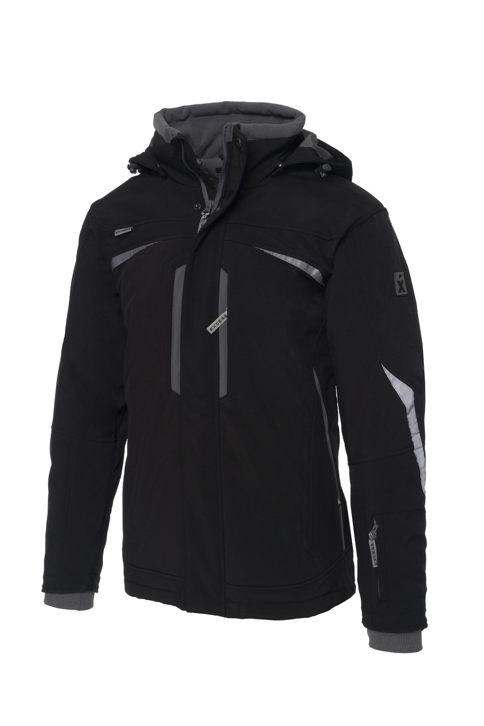 Softshell winterjack 318 zwart/grijs S