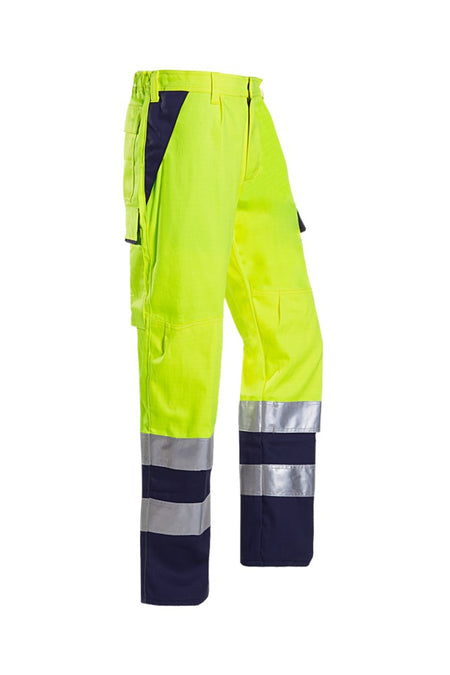 013V Broek Ambok fluo geel/marine R58
