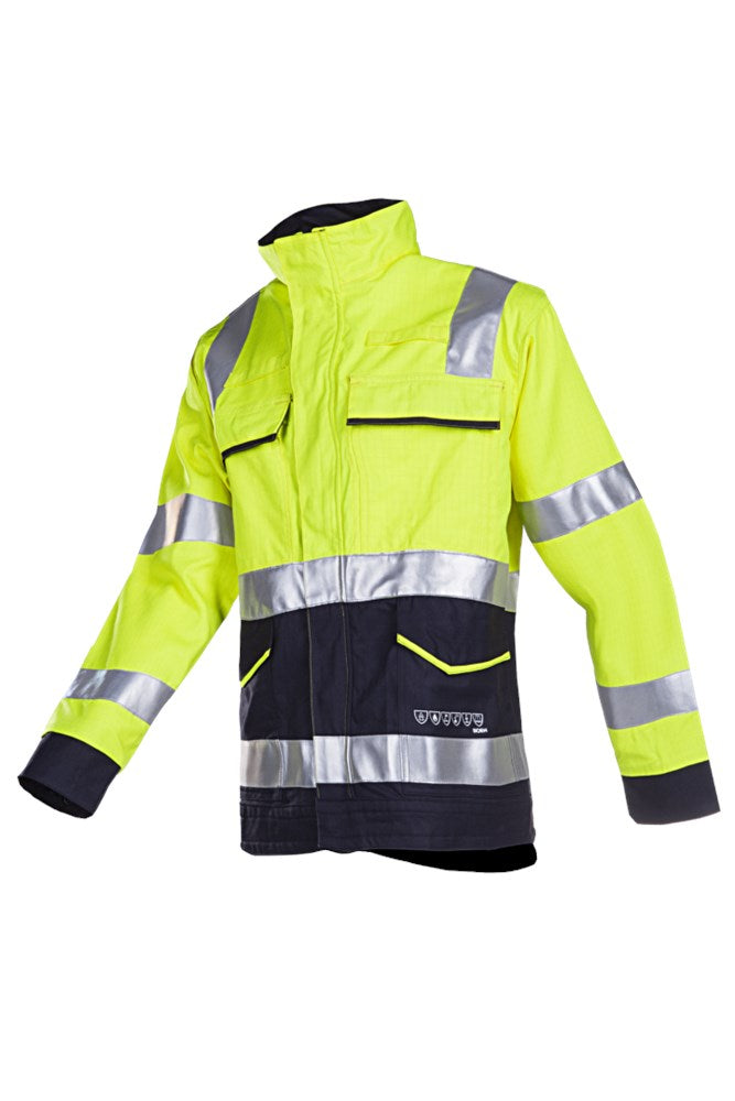 020V Vest Reggio fluo geel/marine 046