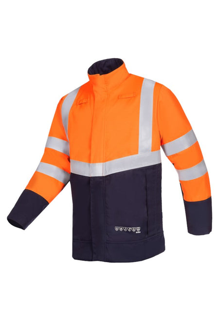 061V Veste Pathal fluo oranje/marine 054