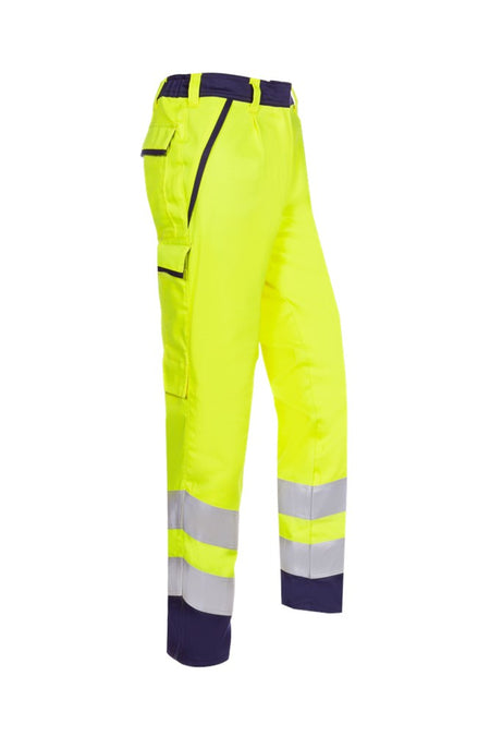 067V Broek Lesha fluo geel/marine 050