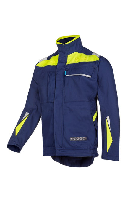 074V Blouson Laruns z.blauw/fluo geel 46