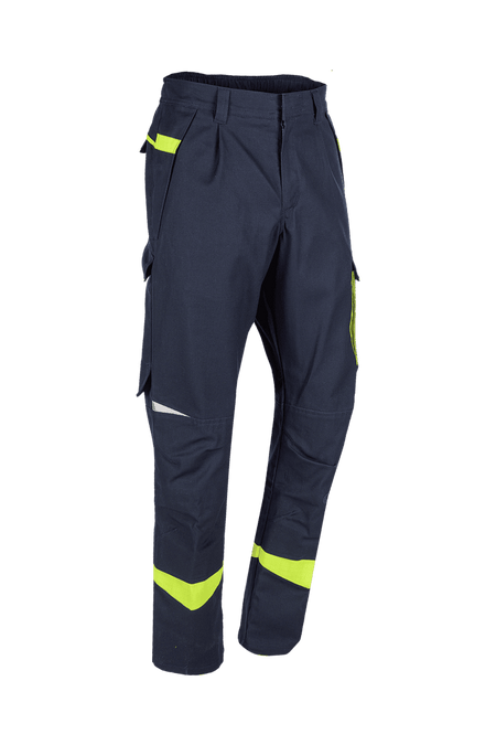 075V Broek Barcus marine/fluo geel P56