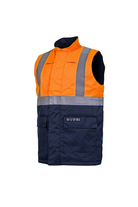 1666 Bodywarm. Bravone fl oranje/mar 3XL