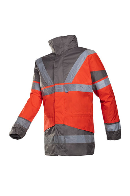 209A Parka Skollfield fl. rood/grijs M