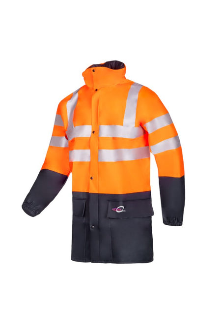 4303 Jas Carmeaux fluo oranje/marine S