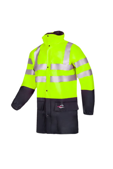 4303 Jas Carmeaux fluo geel/marine 3XL