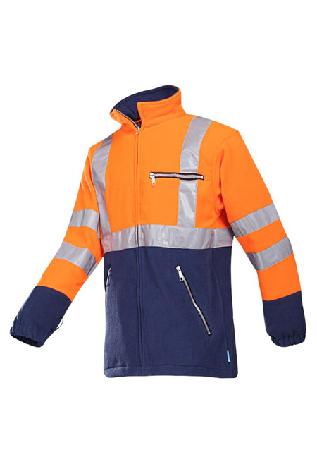 497Z Fleece Kingley fl oranje/mar 3XL