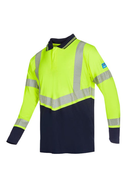 540A Polo Arran fluo geel/marine XL