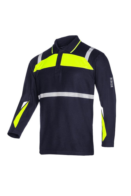 581A Polo Telfs marine/fluo geel 2XL