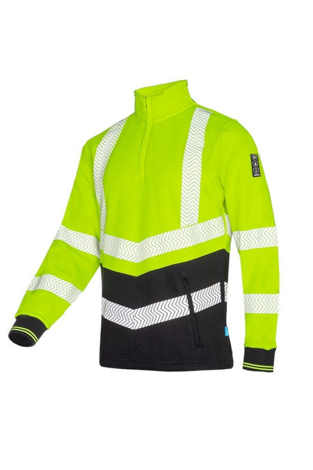616A Sweater Corran Fluo Geel/Marine M