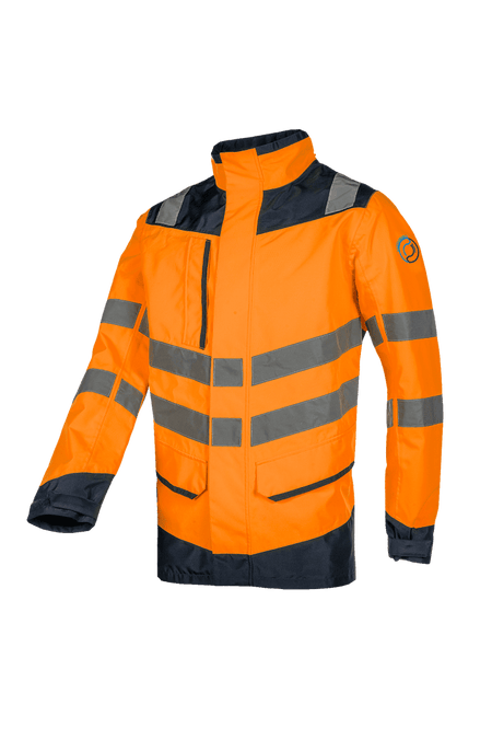 682A Jas Birkum fluo oranje/marine M