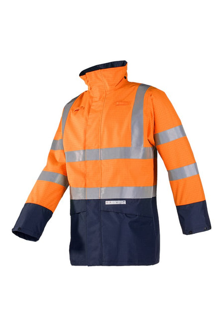 7219 Jas Elliston fluo oranje/marine 3XL