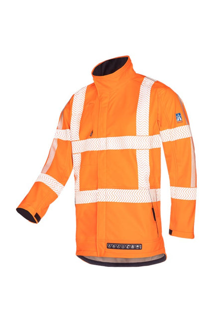 7334 Softshell Hollum fluo oranje L