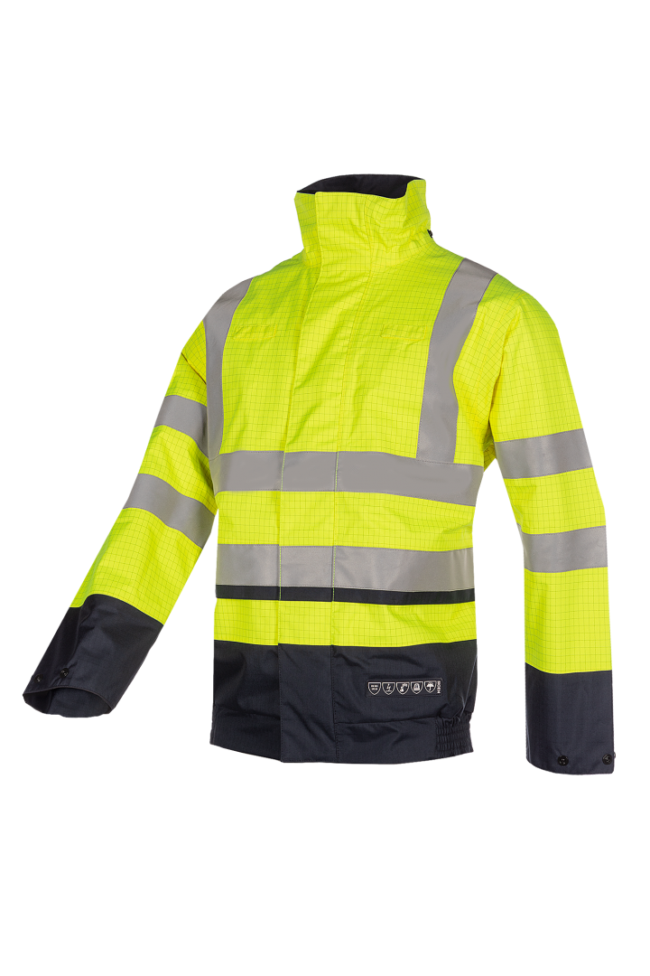 9396 Blouson Jibou FR+AST fl geel/mar M