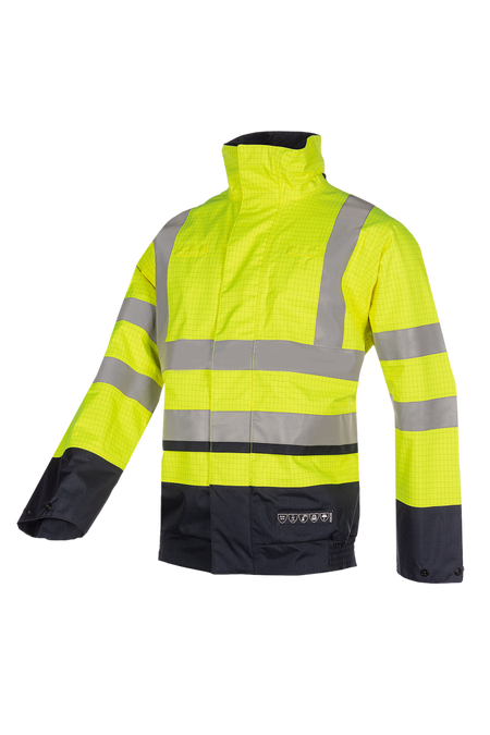 9396 Blouson Jibou FR+AST fl geel/mar 2X