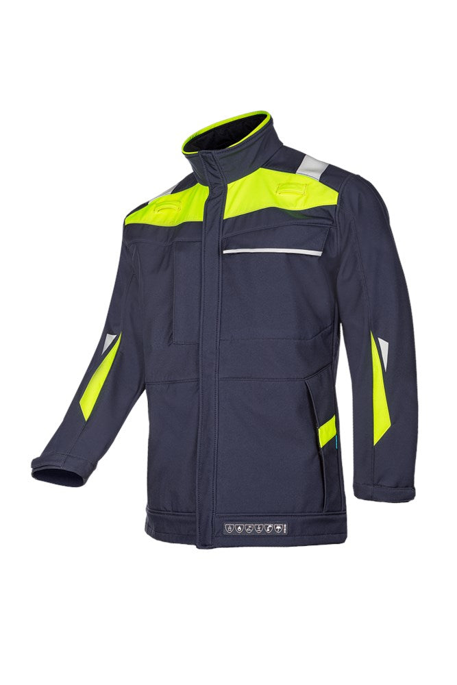 9705 Softshell Umiat marine/fl geel M