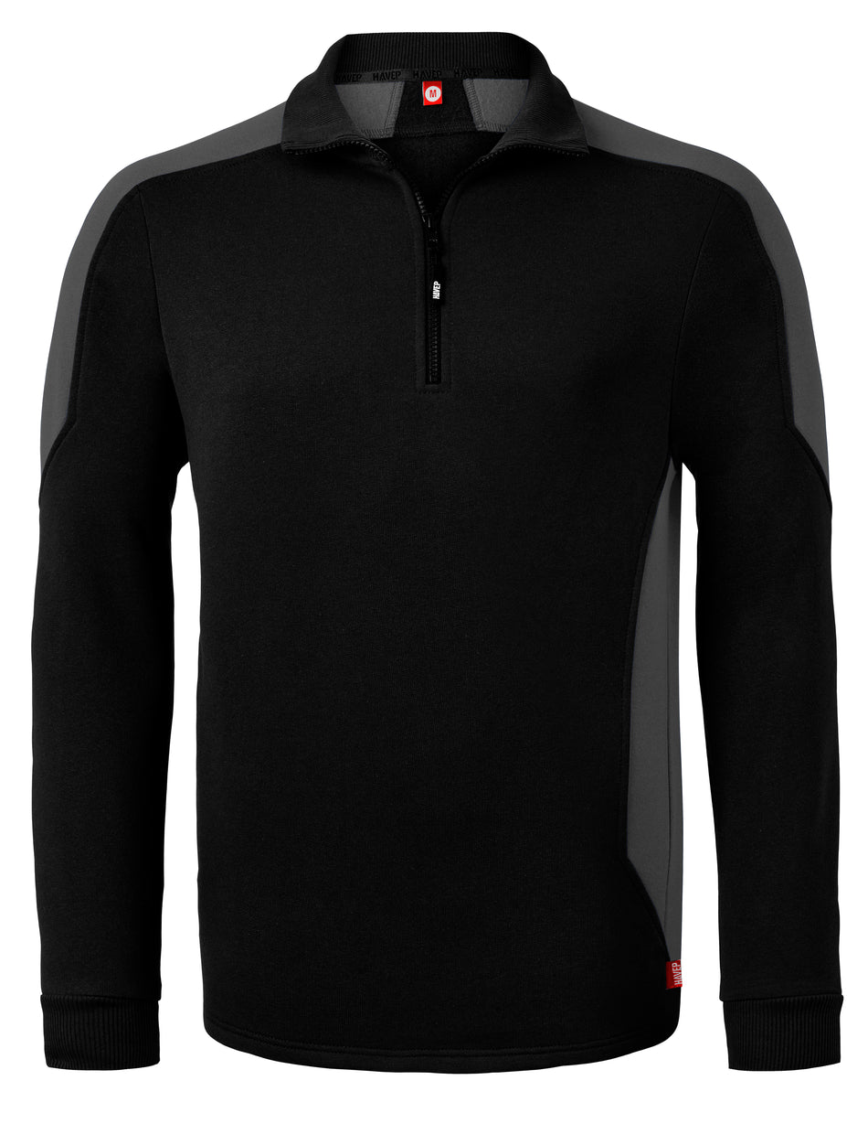 Havep 10076 Sweater charcoal/k.blauw M