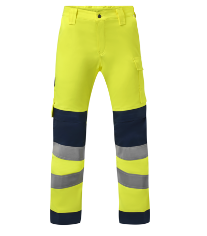 Havep 80574 Werkbroek fluo geel/navy 54