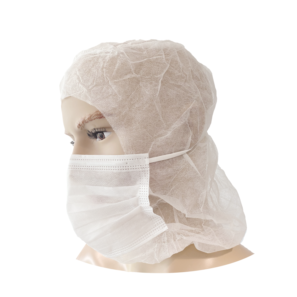 55-601 Disposable Astro Cap met mondmasker PP wit - Duopro.nl
