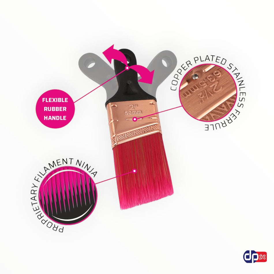 VK-8500 [Ninja 330] Platte kwast schuin 50mm | soft-grip | (6/ds) - Duopro.nl